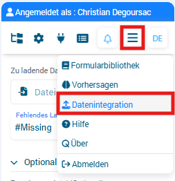 Data integration view