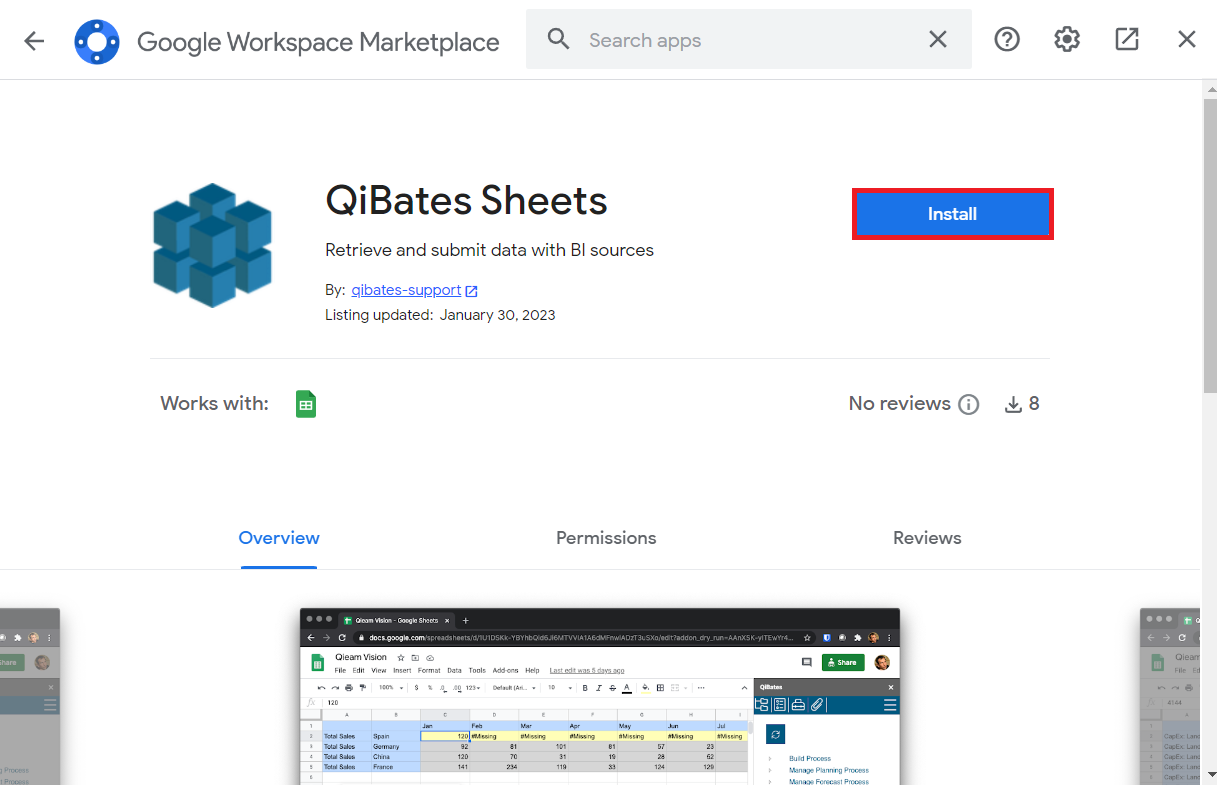 Fenêtre d'installation