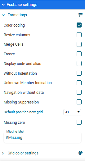 Essbase Settings
